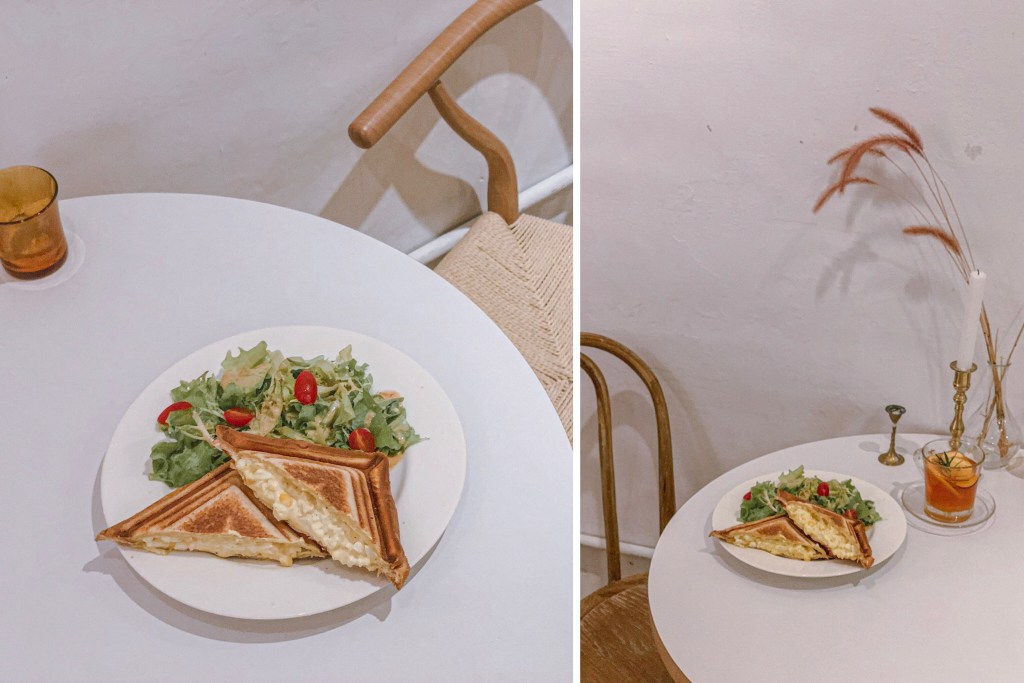 sansan小矮走跳日記-中山站咖啡廳 走進屋子裡 House go in 蛋沙拉烤土司