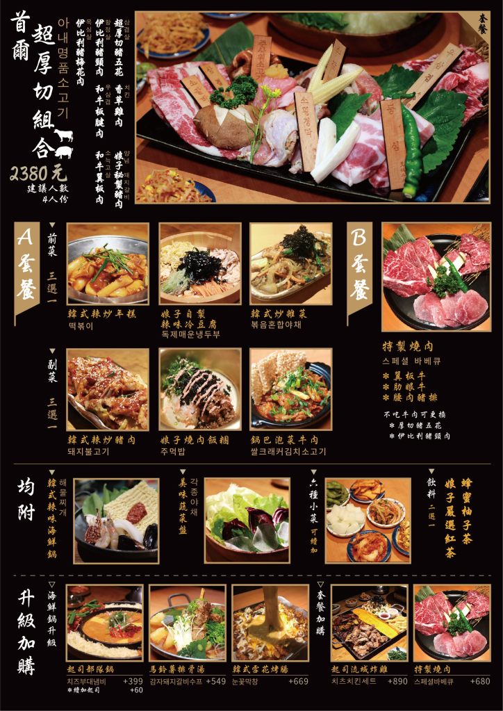 娘子韓食2020菜單:首爾超厚切組合