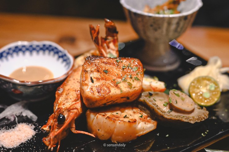 熟食烤海鮮盤 鮭魚 大蝦 干貝 鮑魚