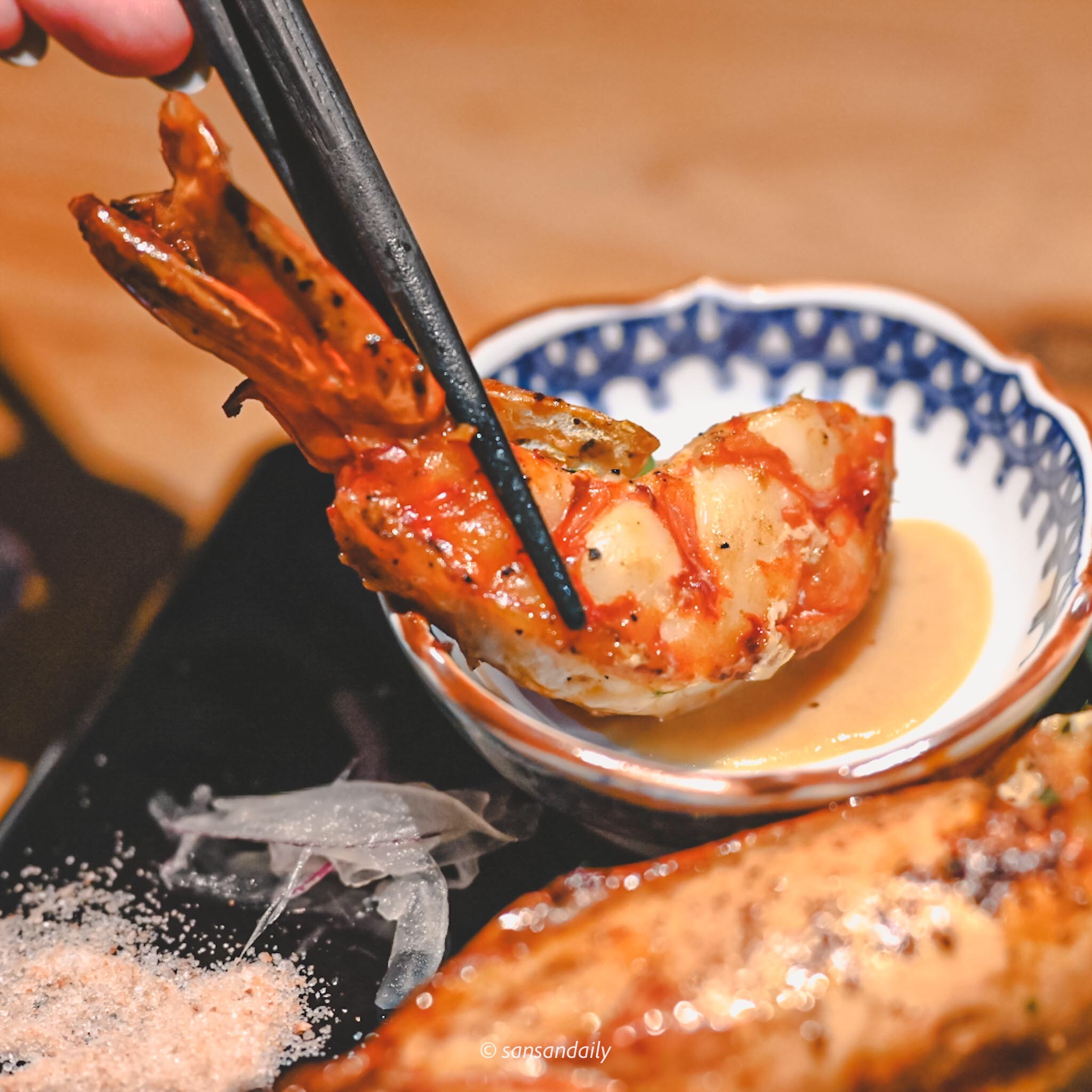 微風建一食堂 烤大蝦佐蜂蜜芥末