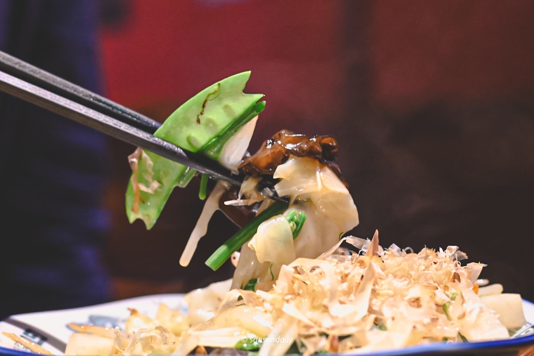 豌豆 木耳 豆芽菜 銀杏 杏鮑菇 柴魚片