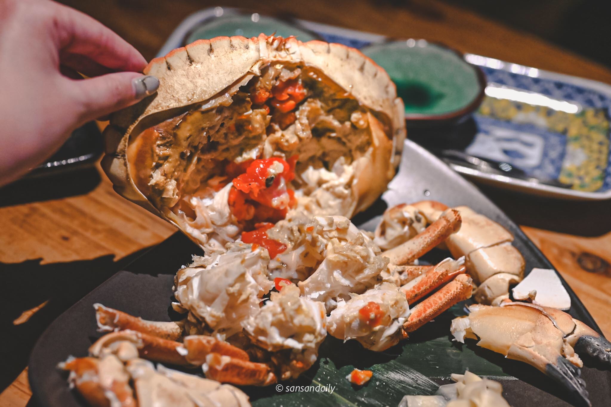 麵包蟹打開內部