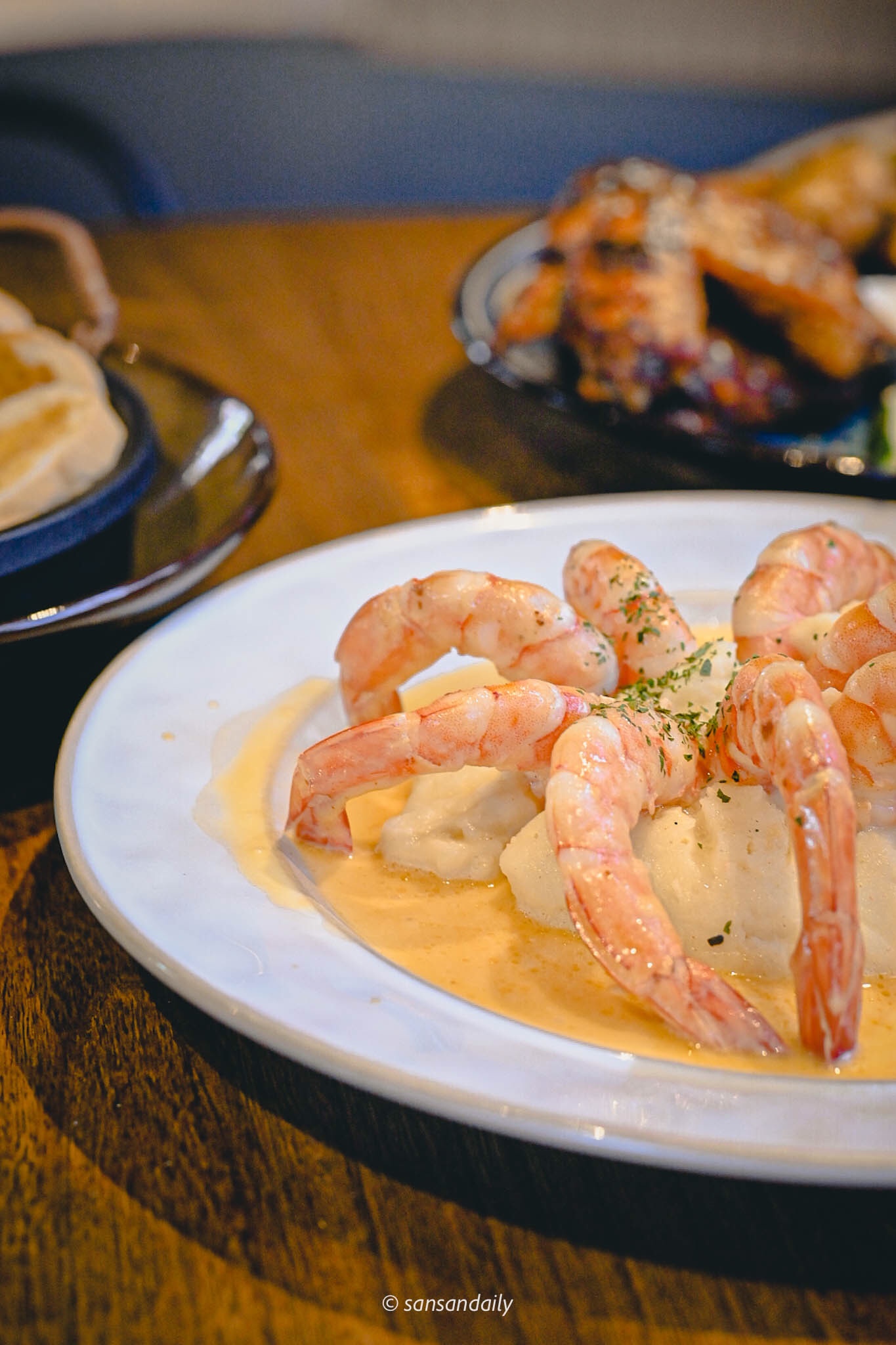 GUMGUM Beer & Wings紐澳良馬鈴薯奶油鮮蝦 局部特寫