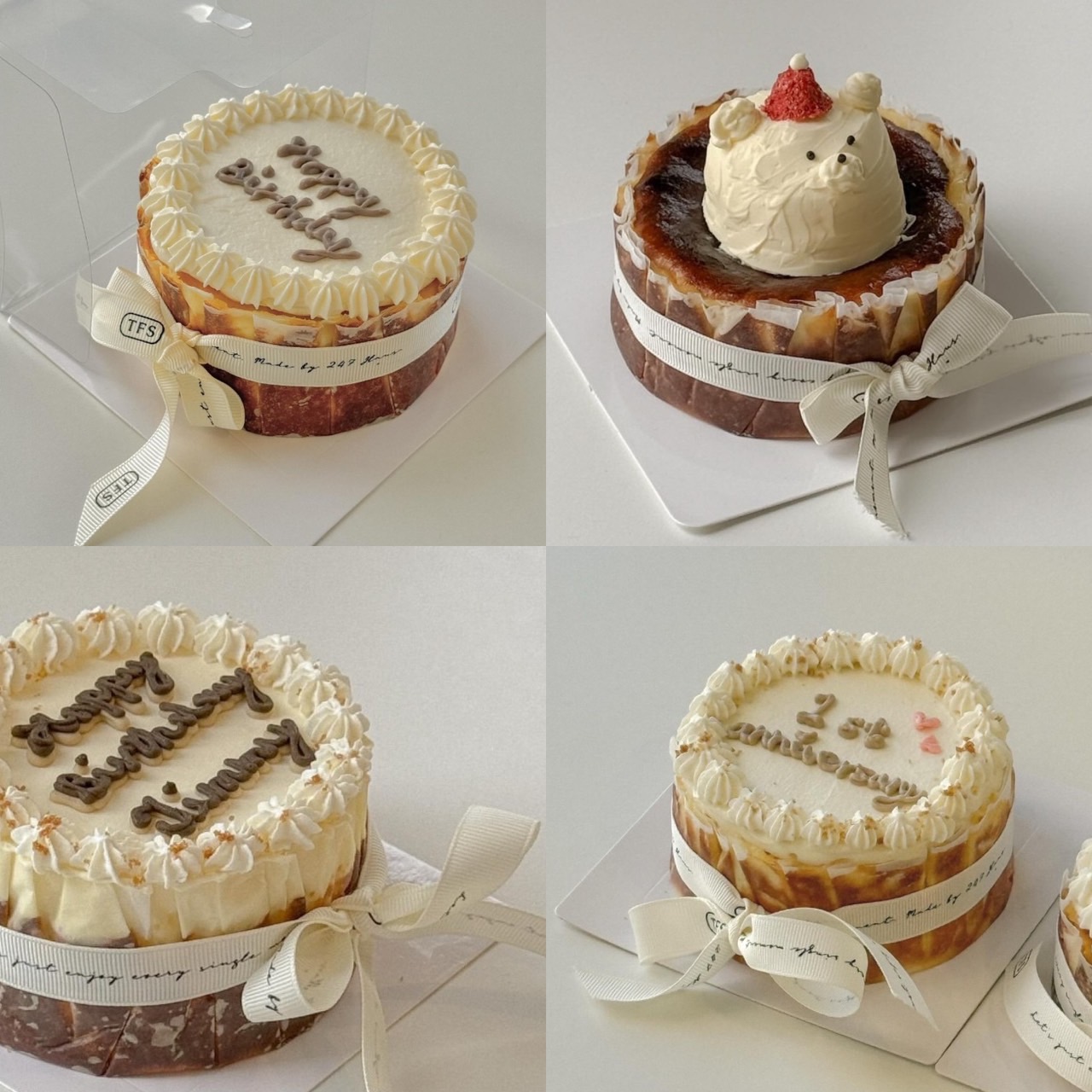 手寫立體字客製化巴斯克蛋糕